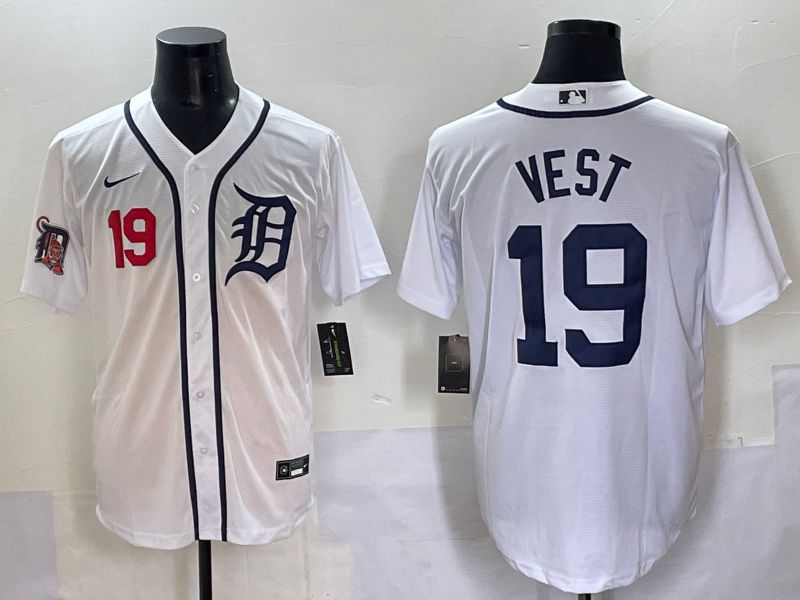 Men 2025 Detroit Tigers 19 Vest White Game Nike MLB Jersey style 4